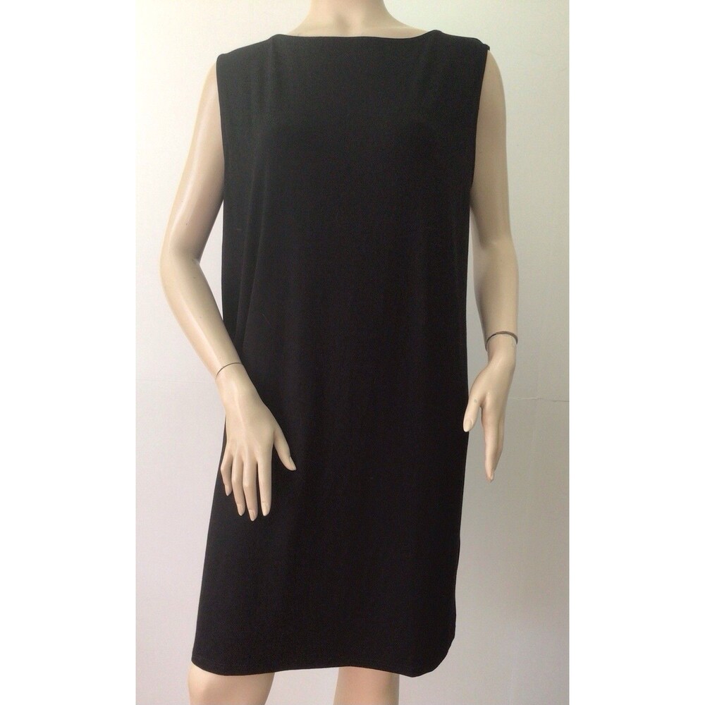 EILEEN FISHER Petites (Size PL) Viscose Sleeveless Tank Dress, Black